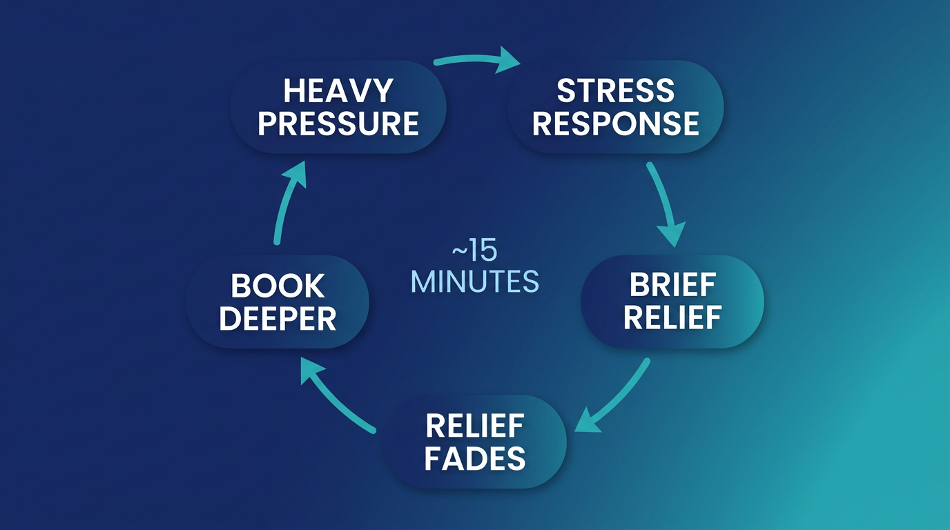 The pressure loop — why deep tissue massage relief fades and clients keep needing harder pressure